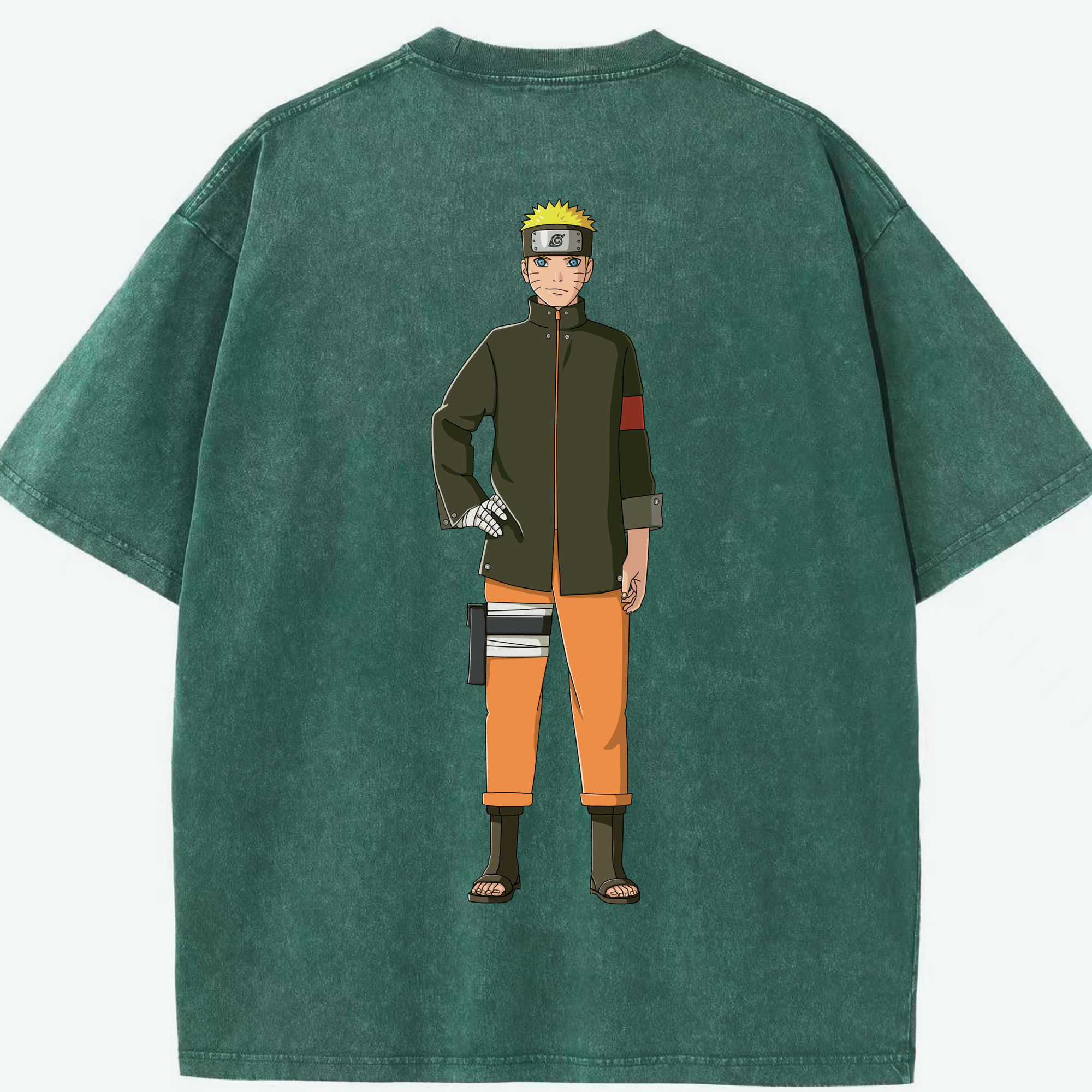（画像用） NARUTO -ナルト- うずまき ナルト Uzumaki Naruto 綿100% ヴィンテージ風 半袖Tシャツ（背面プリント）